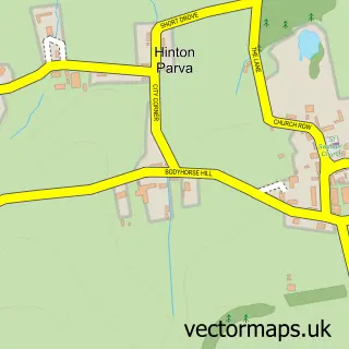 Street map sample of Hinton Parva, Wiltshire