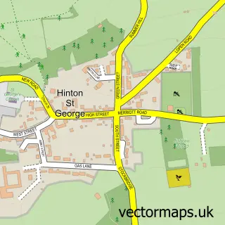 Street map sample of Hinton St George, Somerset