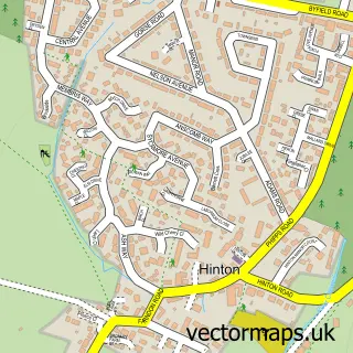 Street map sample of Hinton, Northamptonshire