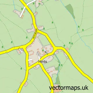 Street map sample of Hints, Shropshire