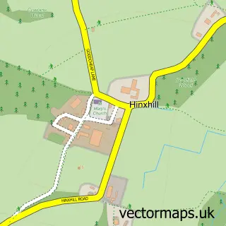 Street map sample of Hinxhill, Kent
