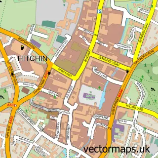 Street map sample of Hitchin, Hertfordshire