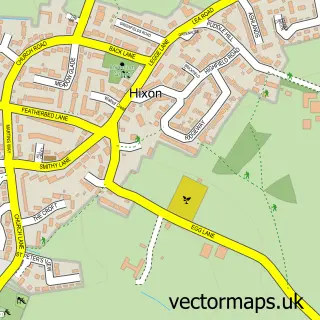 Street map sample of Hixon, Staffordshire