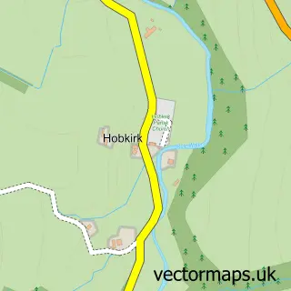 Street map sample of Hobkirk, Roxburgh, Ettrick and Lauderdale