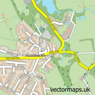 Street map sample of Hoddlesden, Lancashire
