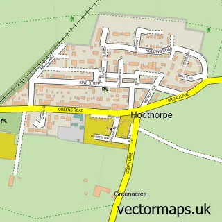 Street map sample of Hodthorpe, Derbyshire