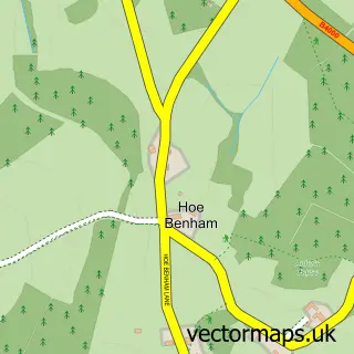 Street map sample of Hoe Benham, Berkshire