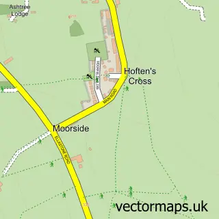 Street map sample of Hoften's Cross, Staffordshire