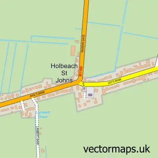Street map sample of Holbeach St Johns, Lincolnshire