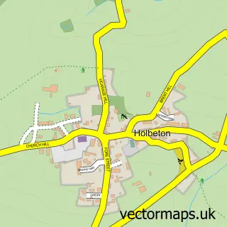 Street map sample of Holbeton, Devon