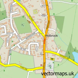Street map sample of Holbrook, Suffolk
