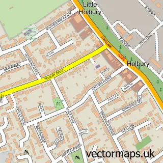 Street map sample of Holbury, Hampshire