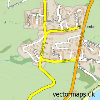 Street map sample of Holcombe, Devon
