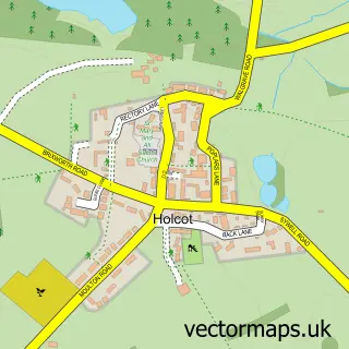 Street map sample of Holcot, Northamptonshire