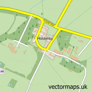 Street map sample of Holdenby, Northamptonshire