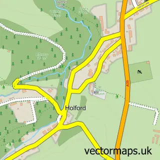 Street map sample of Holford, Somerset