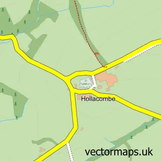 Street map sample of Hollacombe, Devon