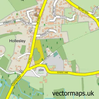 Street map sample of Hollesley, Suffolk