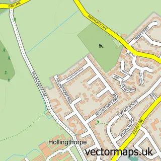 Street map sample of Hollingthorpe, West Yorkshire