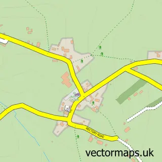 Street map sample of Hollington, Staffordshire