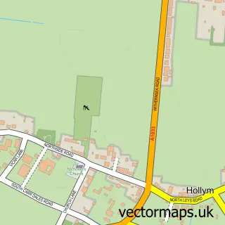 Street map sample of Hollym, East Riding of Yorkshire
