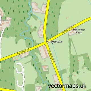 Street map sample of Hollywater, Hampshire