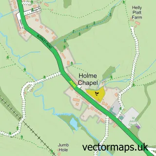 Street map sample of Holme Chapel, Lancashire