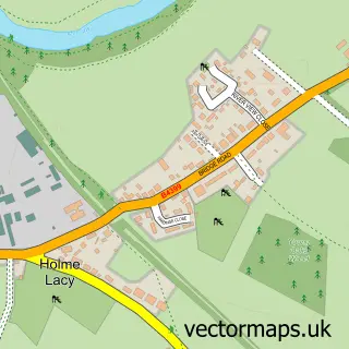 Street map sample of Holme Lacy, Herefordshire