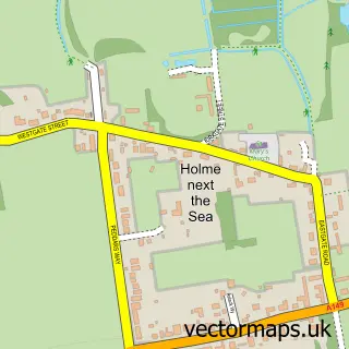 Street map sample of Holme next the Sea, Norfolk