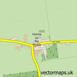 Street map sample of Holme on the Wolds, East Riding of Yorkshire