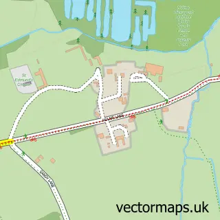 Street map sample of Holme Pierrepont, Nottinghamshire