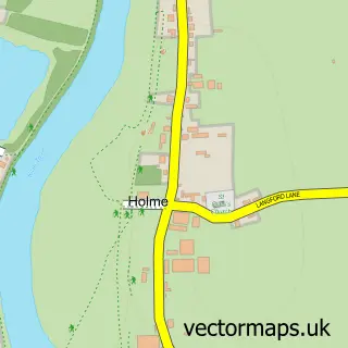 Street map sample of Holme, Nottinghamshire