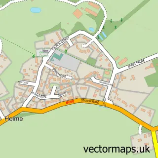 Street map sample of Holme, Cambridgeshire