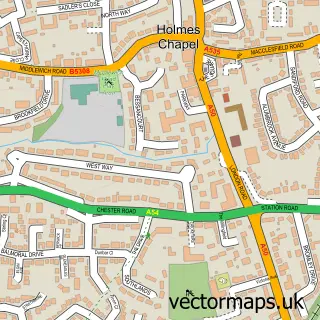 Street map sample of Holmes Chapel, Cheshire