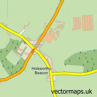 Street map sample of Holsworthy Beacon, Devon