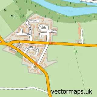 Street map sample of Holt Heath, Worcestershire