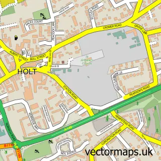Street map sample of Holt, Norfolk