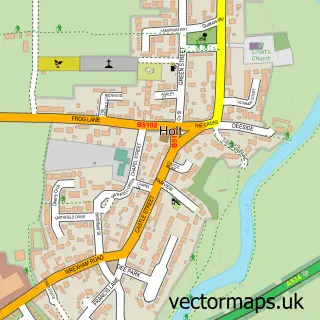Street map sample of Holt, Clwyd