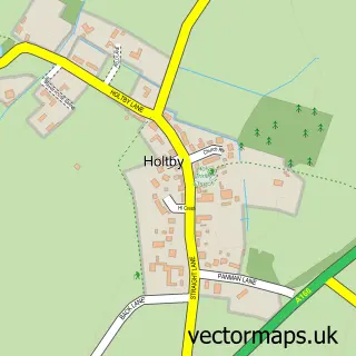 Street map sample of Holtby, North Yorkshire