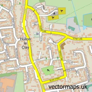 Street map sample of Holton le Clay, Lincolnshire