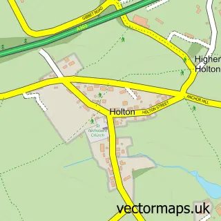 Street map sample of Holton, Somerset