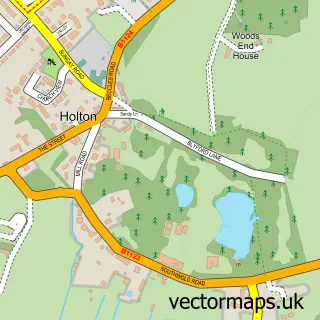 Street map sample of Holton, Suffolk