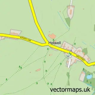 Street map sample of Holwell, Leicestershire