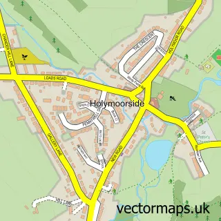 Street map sample of Holymoorside, Derbyshire