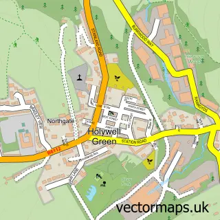 Street map sample of Holywell Green, West Yorkshire