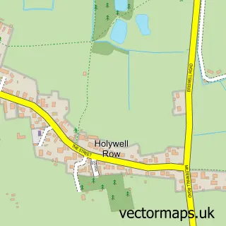 Street map sample of Holywell Row, Suffolk