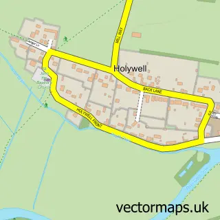 Street map sample of Holywell, Cambridgeshire