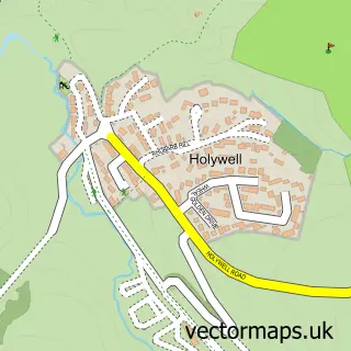 Street map sample of Holywell, Cornwall