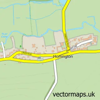 Street map sample of Homington, Wiltshire