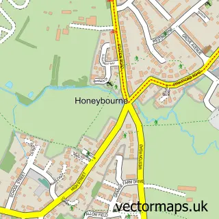 Street map sample of Honeybourne, Worcestershire